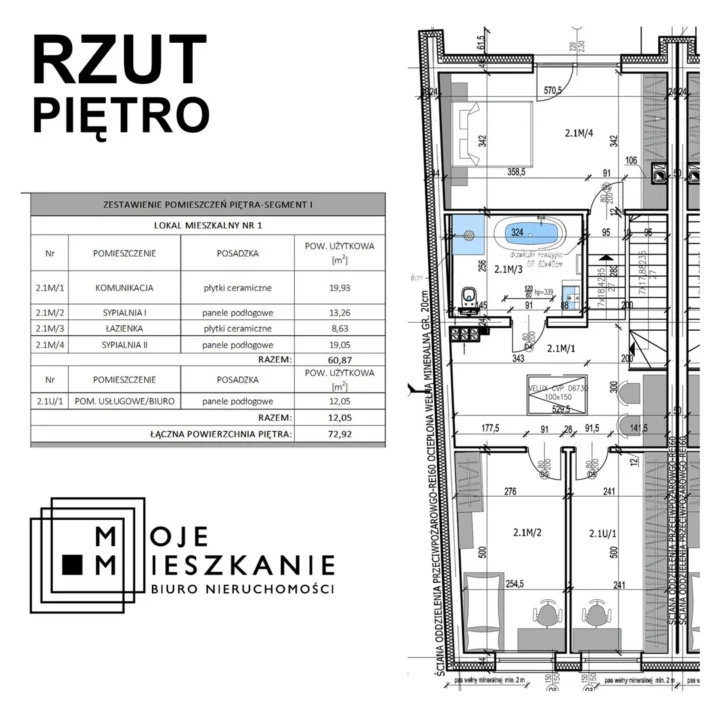 Plan Mieszkania 3 – Nowy dom w zabudowie szeregowej, osiedle Mokre