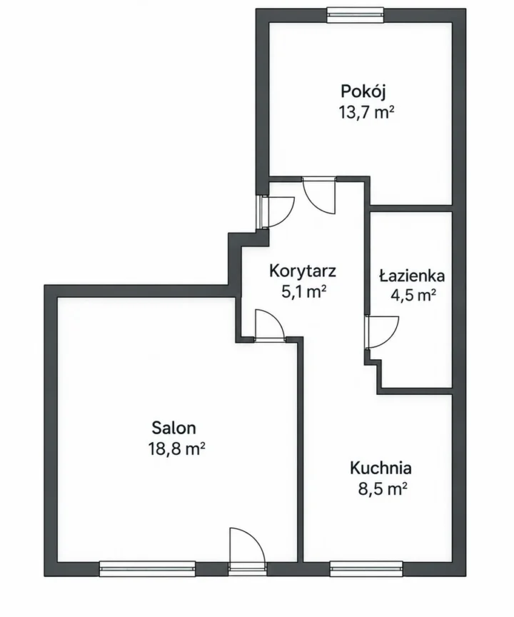 Floor Plan 1 – Mieszkanie 2-pokojowe 50,65 m² na sprzedaż – Fordon, Nad Wisłą